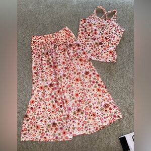 Floral Tank Top and Flowy Pants set